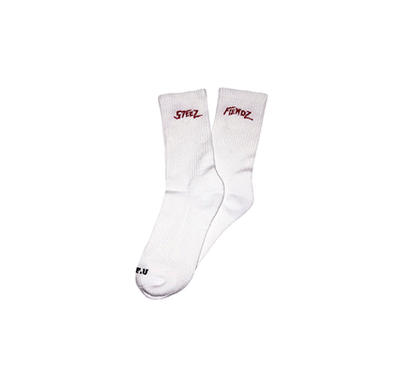 Pack of 3 Mania Socks (White/Red)